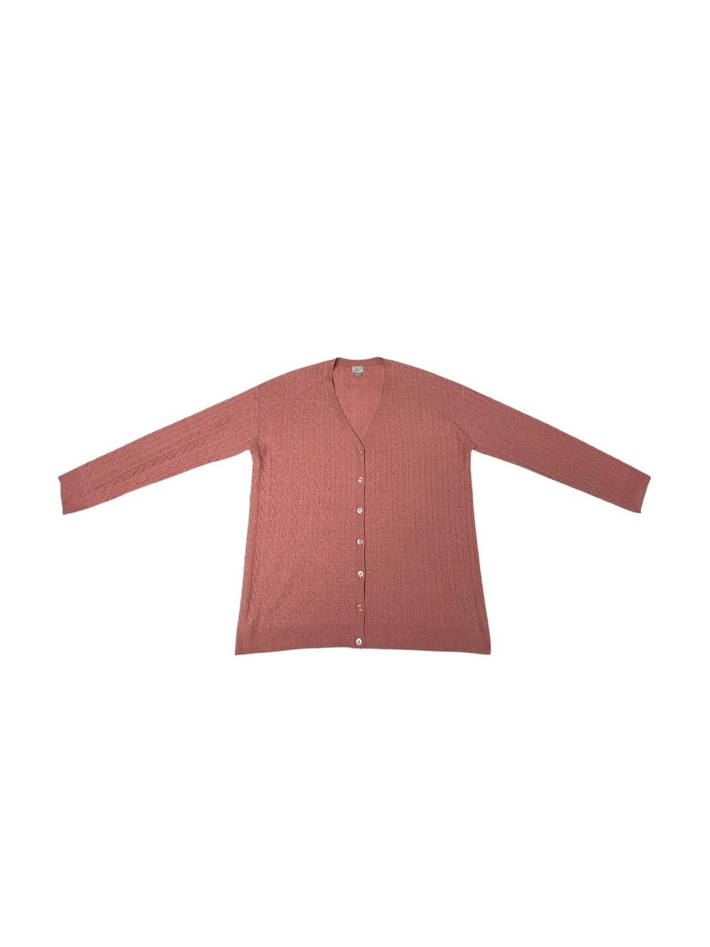 A New Day Pink Cable Knit V-Neck Button Cardigan Sweater - Size Large